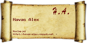 Havas Alex névjegykártya